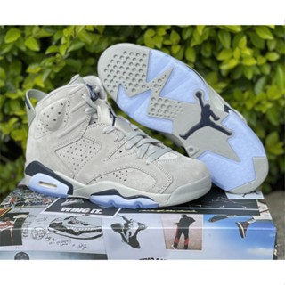 Air Jordan 6 georgetown รองเท้ากีฬา รองเท้าบาสเก็ตบอล แม่เหล็ก สีน้ําเงิน