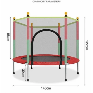 Trampoline แทรมโพลีน4.5 ฟุต ของเล่นเด็ก แทมโพลีน นาด140*122ซม. แทรมโพลีน กระโดด สปริงบอร์ดออกกำลัง แทรมโพลีนเด็ก