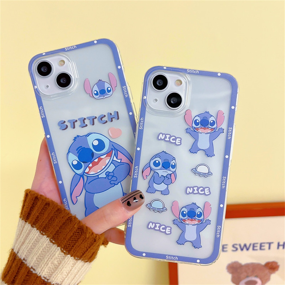 INS Cartoon Stitch Phone Case For Oppo Reno 2 2Z 2F 4 8 Pro+ 5G Find X3 Pro A17 Soft Silicone Clear Back Cover