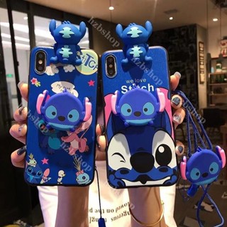 เคสโทรศัพท์มือถือแบบนิ่ม Tpu กันกระแทก ลายการ์ตูน Stitch พร้อมสายคล้อง สําหรับ Samsung J2 J4 J5 J6 J7 Prime J2 J3 J5 J7 Pro J1 J3 J5 J6 J7 J8 2015 2016 2018