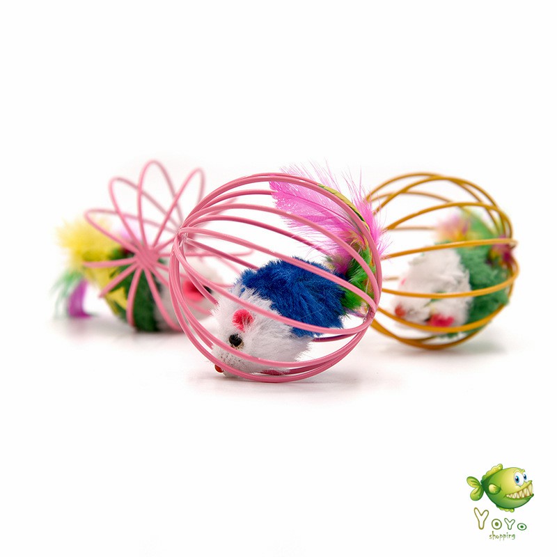 YOYO บอลกรงหนู บอลของเล่นแมว ( คละสี ) Cat toy