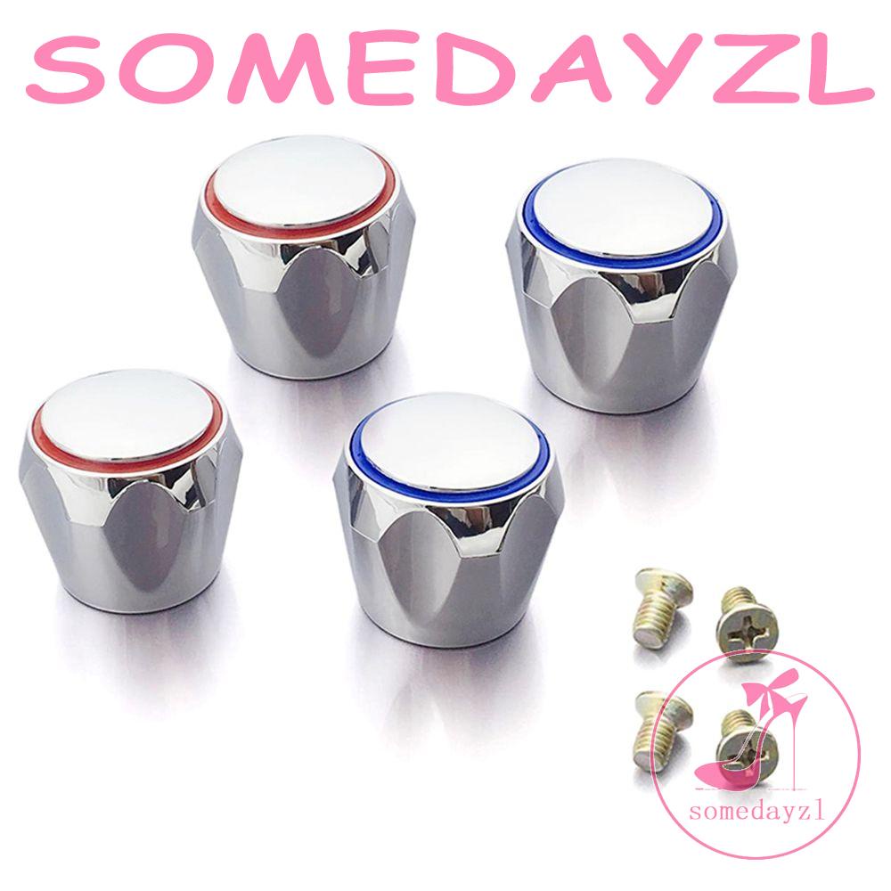 Somedayzl ที่จับก๊อกน้ํา สีแดง + สีน้ําเงิน เปลี่ยนก๊อกน้ํา ฝาครอบอ่างล้างจาน ลูกบิด ห้องครัว ห้องน้ํา อุปกรณ์ครัว – โปรปัง