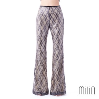 [MILIN] Safra Pants Lace sequin flare pants กางเกงขายาว ผ้าลูกไม้ ทรงขาม้า