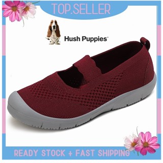 Hush Puppies รองเท้าผ้าใบลําลอง ส้นแบน สําหรับสตรี เหมาะกับการเล่นกีฬา EU 40 41 42