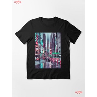 2022 Times Square Cyberpunk Style Essential T-Shirt เสื้อยืด ดพิมพ์ลาย ดผ้าเด้ง คอกลม cotton ความนิยม sale Unisex_12