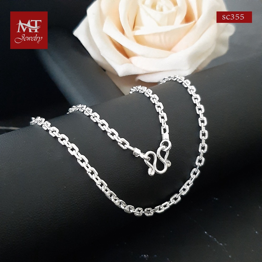 MT สร้อยคอเงินแท้ ลายคตกิต กว้าง 3 มม. ยาว 14 16 18 20 22 24 25 นิ้ว ห้อยพระ 3 องค์ (sc355) MT Jewelry มณีธารา