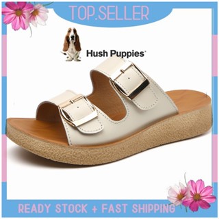 Hush Puppies รองเท้าแตะ ส้นแบน สไตล์เกาหลี ขนาดใหญ่ EU 40 41 สําหรับผู้หญิง