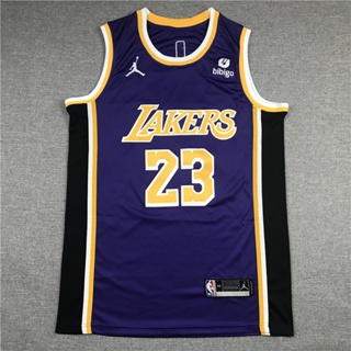 ขายดี 【4 แบบ】เสื้อกีฬาบาสเก็ตบอล ลายโลโก้ NBA jersey Los Angeles Lakers 23# LeBron James retro สีม่วง KB NOjcci28GLlmmn54 2022