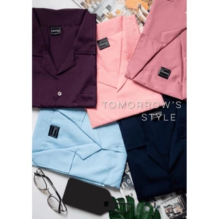 🎨15สี🎨เสื้อเชิ้ตฮาวายสีพื้นแขนสั้น (M L XL XXL) มีของพร้อมส่ง เนื้อผ้านุ่ม ใส่สบาย ไม่ร้อน ไม่ต้องรีด