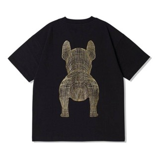 Korean Lifework Bronzing French Bulldog Short-sleeved T-shirtsprettyNEW xWU7