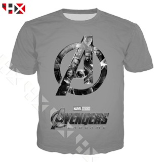 HX Avengers Endgame Gray Short Sleeve 3D Print Men Women Short Sleeve T-shirts_04