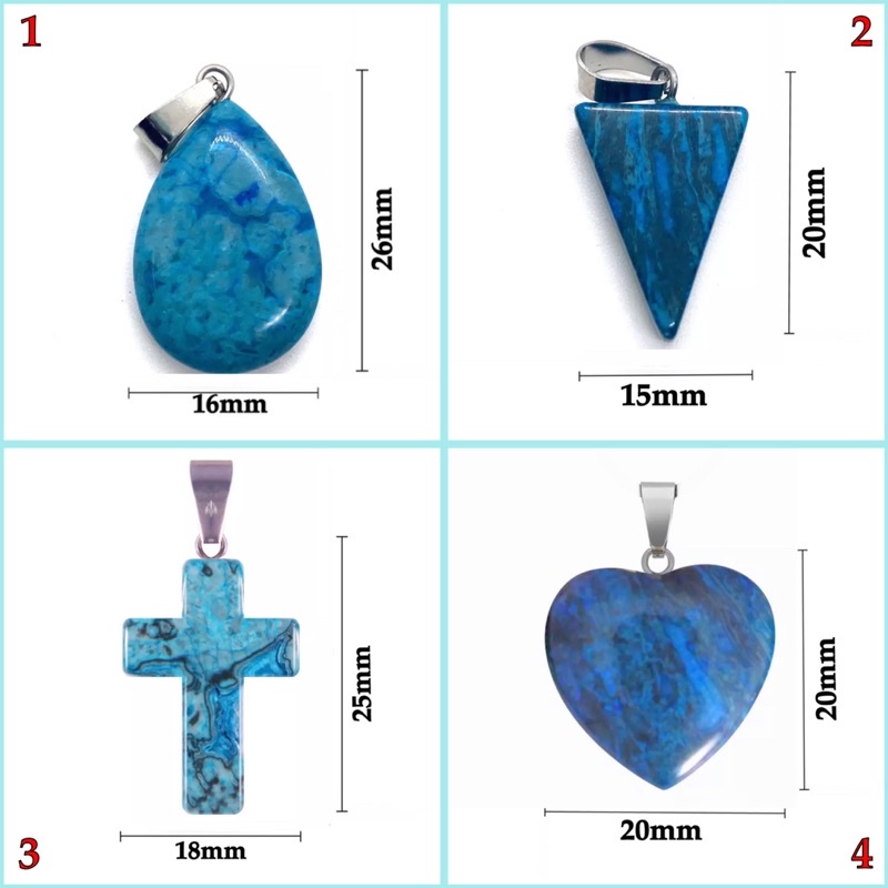 จี้หินมงคล บลูเครซี่อาเกต