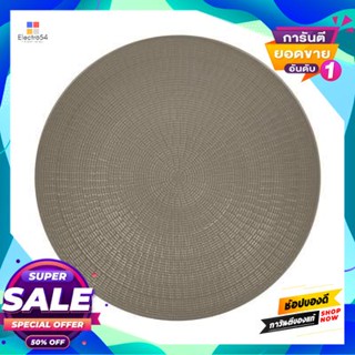 Stoneware จานกลมสโตนแวร์ทรงตื้น Emboss Kassa Home รุ่น Hjcqd-051P1-Brown ขนาด 10.5 นิ้ว สีน้ำตาลshallow Stoneware Round