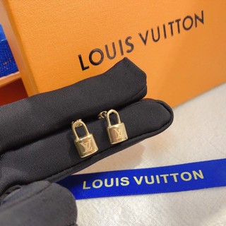 LOUIS VUITTON ต่างหูสตั๊ด เหล็กไทเทเนียม รูปโลโก้ตัวอักษร LV เครื่องประดับแฟชั่น สําหรับผู้หญิง