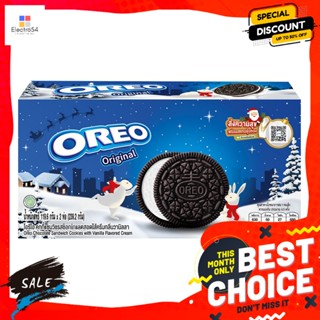 Oreo(โอรีโอ) โอรีโอ คุกกี้แซนวิชรสช็อกโกแลต สอดไส้ครีมวานิลลา 239.2 ก. Oreo Chocolate Sandwich Cookies Stuffed with vani