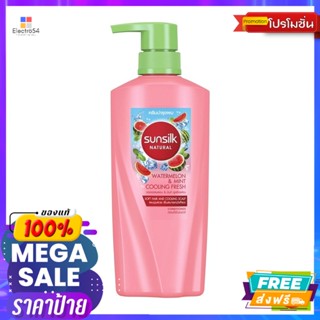 Sunsilk(ซันซิล) ซันซิล เนเชอรัล ครีมนวดผม สูตรวอเตอร์เมลอน แอนด์ มินท์ คูลลิ่งเฟรช 400 มล. Sunsilk Natural Hair Conditio