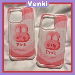 VENKI - เคสไอโฟน11 เคส เคสสำหรับ iPhone 14 Pro Max TPU Soft Jelly Airbag เคสสีชมพูน่ารักการ์ตูนกระต่ายป้องกันกล้องกันกระแทกสำหรับ iPhone 14 13 12 11 Plus Pro Max 7 Plus X XR