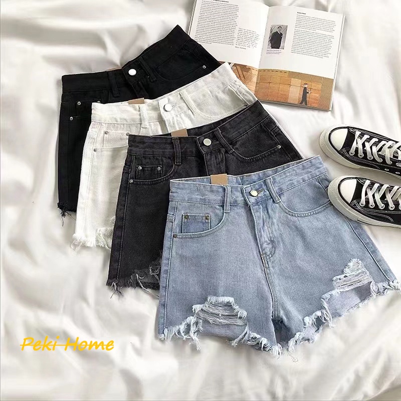 ใหม่พร้อมส่ง กางเกงยีนส์ขาสั้น กางเกงทรงสวยใส่สบาย เข้ากับเสื้อผ้าง่าย กางเกงยีนส์