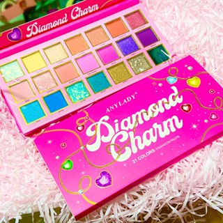 21 colors Eyeshadow Palette Diamond Charm พาเลททาตา 21 เฉดสี เนื้อแมท ชิมเมอร์ กริตเตอร์