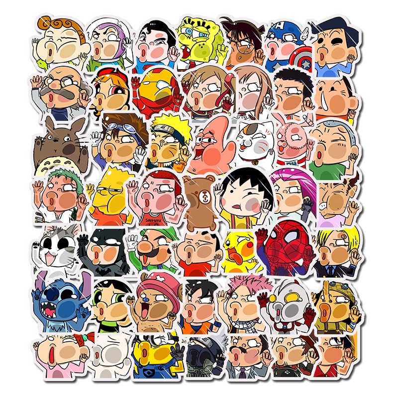 สติกเกอร์หน้าจูบ 10 ชิ้น คละตัวการ์ตูนดัง – โปรปัง