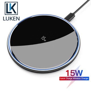 Luken ที่ชาร์จไร้สาย 15W สําหรับ iP 13 12 11 XS X XR 8 Airp 2 Pro Samsung S21 S20 Xiaomi mi 11