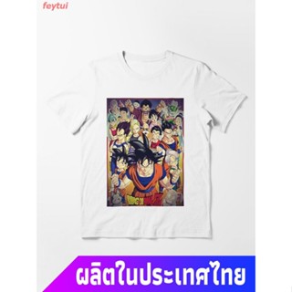 เสื้อยืดผ้าฝ้ายSale ดราก้อนบอล ซุนหงอคง นางฟ้าเต่า เมฆตีลังกา แบล็กสตาร์ เซเว่น บีดส์  Dragon Ball Z Goku Character_04