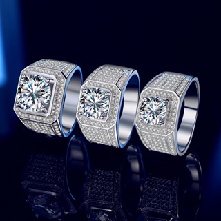 2ct/3ct/5ct moissanite diamond Men Rings แหวนเพชรโมอิส  สําหรับผู้ชาย