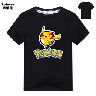 Pokemon Kids Pikachu Short Sleeve Tee Shirt Boy Girl Cartoon Tops Party Tee_07