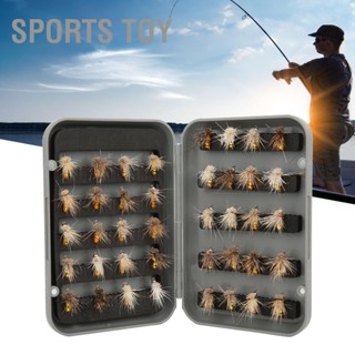 Sports Toy 40 pcs Fly Fishing Lure เหยื่อประดิษฐ์ Lures แมลง พร้อมตะขอตกปลาอุปกรณ์เสริม