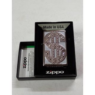 ZIPPO  20904   BLING HIGH POLISH CHROME  EMBLEM ATTACHED SWAROVSKI ผลิตปี2017