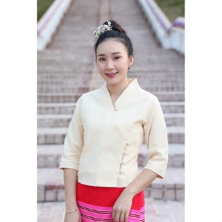 มี 4 สี ไซส์ 34-46 เสื้อผ้าฝ้าย อัดกาว คอป้าย แบบที่ 2
