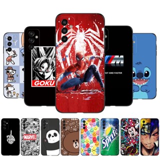 เคสโทรศัพท์ ซิลิโคนนิ่ม tpu ลายการ์ตูนตลก สีดํา สําหรับ Samsung Galaxy M13 4G SM-M135