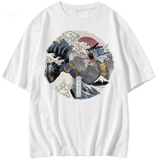 Pokemon Anime TShirts  Round Neck 180g Cotton Short Sleeve Fashion Gyarados Printed T-Shirt_07