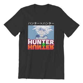 เสื้อยืด ผ้าฝ้าย พิมพ์ลายอนิเมะ Hunter X Hunter Killua Essentials แฟชั่นฤดูร้อน สําหรับผู้ชาย_02