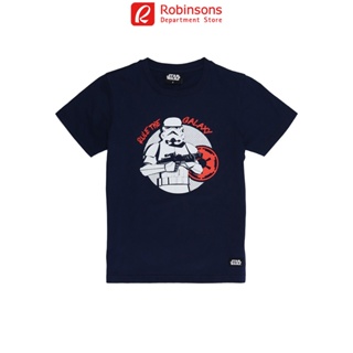 Star Wars Round Neck Shirt  With Print Navy Blue_05