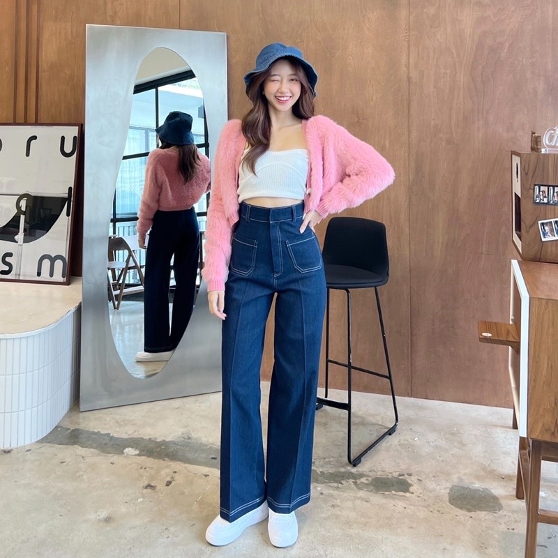 กางเกงเอวสูง Denim Spendex ไซส์4XL (Beming.bkk)