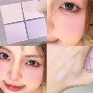 Kakashow พาเลทบลัชออน ไฮไลท์ เนื้อแมตต์ สีนู้ด ธรรมชาติ 4 สี 2 นิ้ว