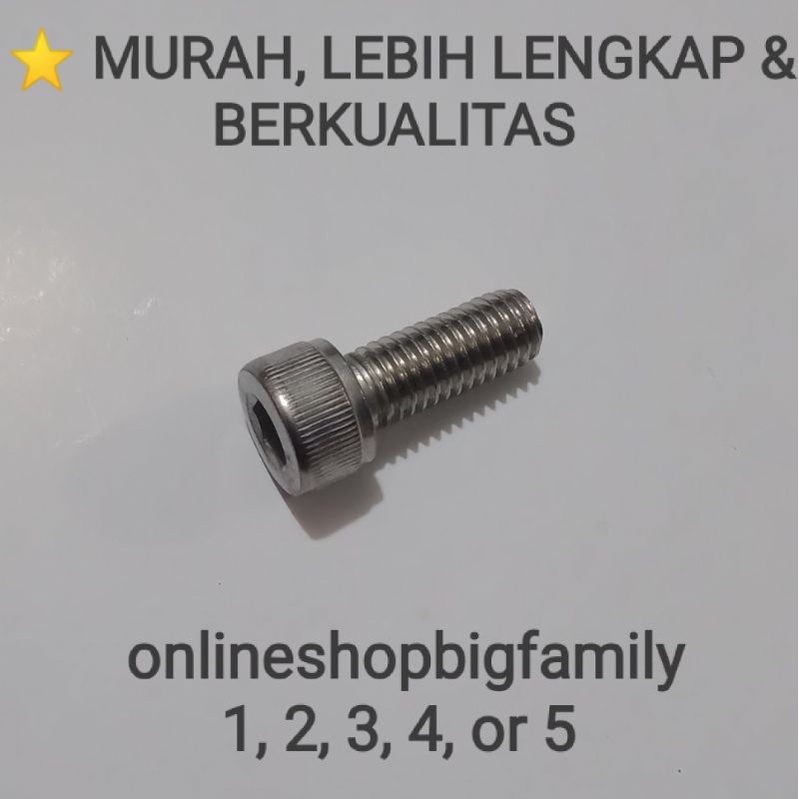 MINIMAL KK STAINLESS L-BOLT M8x20 (12 THREAD, 2 CM LENGTH) (INFO: เมื่อตรวจสอบรวมซื้อขั้นต่ํา 15,000