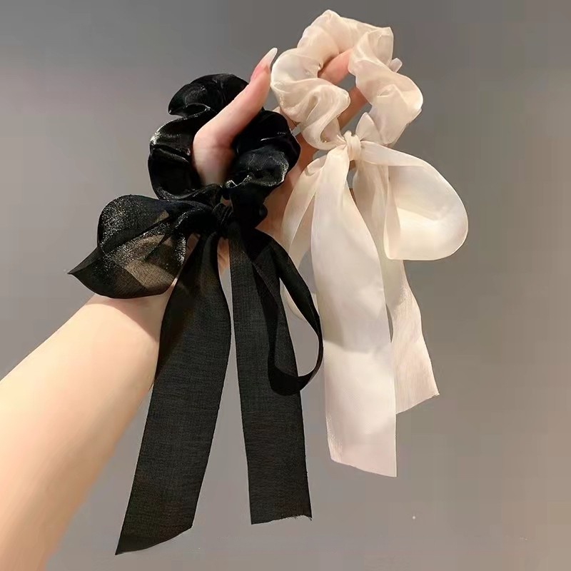 ผมTie ScrunchyผมTieเครื่องประดับผมภาษาฝรั่งเศสคําHigh-Endรู้สึกBowknotตาข่ายScrunchyผมTieแฟชั่น 2022 สไตล์ใหม่ClassyหัวเชือกPony