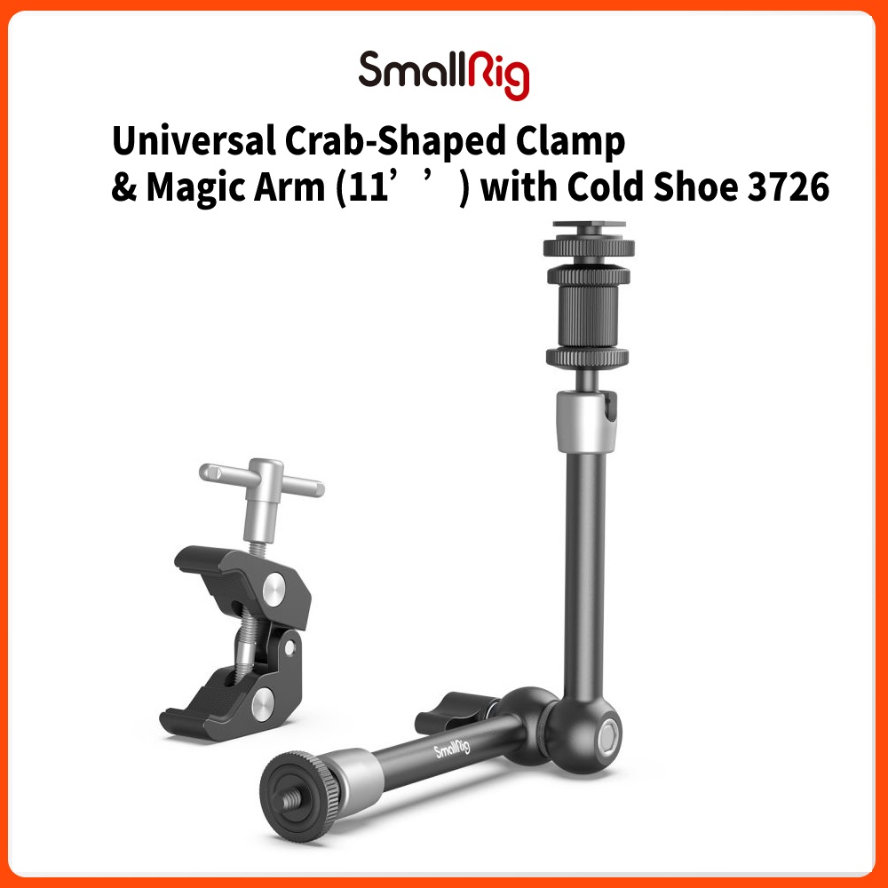 Smallrig แคลมป์หนีบ รูปปู และแขนเวทมนตร์ (11 นิ้ว) พร้อมที่เสียบแฟลช 3726