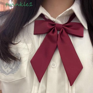 Twinkle1 เนคไทโบว์ถัก ลายผีเสื้อ สีพื้น สําหรับผู้หญิง งานแต่งงาน