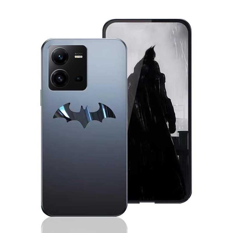 Auroras เคสโทรศัพท์มือถือ ผิวด้าน บางมาก ลายซุปเปอร์ฮีโร่ ค้างคาว สําหรับ Vivo V20 Pro Y21T V23E V23 5G V20 Y20S Y33T Y76 5G X70 Pro Y72 X60 Y31 Y52 Y51 V19 V17 Y01 Y33S Y3S X80 Pro T1X Y02S Y16 Y35 V25E V25 Pro 5G