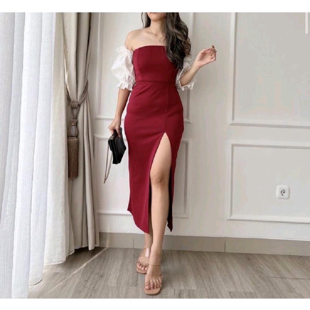 Ami Collection09 - Siva Dress Formal Bodycon ผ้ายืดมาก ไซซ์ M