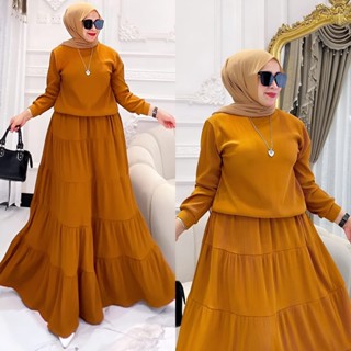 - Nabila Dress Gamis Muslim Polos Basic Casual Daily Women Matt Tille Premium l Dress Maxy Fit To XL