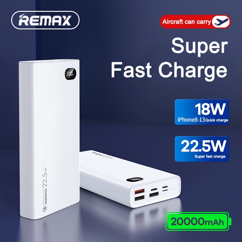 REMAX RPP-292 Powerbank 20000mAh ชาร์จเร็ว 22.5w Fast Charge ของแท้ LCD แบตสำรอง พาว์เวอร์แบงค์