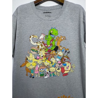 เสื้อยืด มือสอง ลายการ์ตูน Nickelodeon สกรีนหน้า-หลัง อก 44 ยาว 29