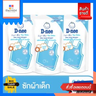 D-Nee(ดีนี่) D-nee Newborn น้ำยาซักผ้าเด็ก กลิ่น Lovely Sky ชนิดเติม ขนาด 600 มล. (แพ็ค 3) D-nee Newborn Baby Laundry De