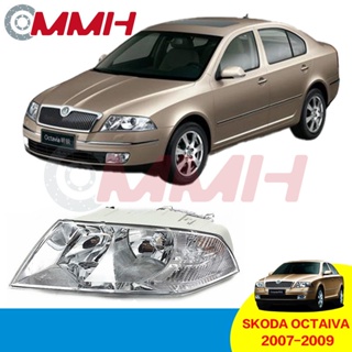 Skoda ไฟหน้า Octavia ปี 2007-2009 ไฟหน้า ไฟหน้า ไฟหน้า โคมไฟหน้า Lampu Depan ไฟหน้าสำหรับ ไฟหน้า โคมไฟหน้า ไฟหน้า​โปรเจค​เตอร์​ โคมไฟหรถยนต์ เลนส์กระจก headlamp headlight front light lens