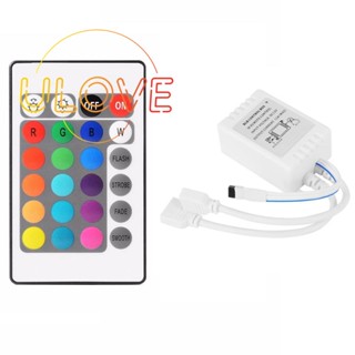 Dc12v RGB LED ตัวควบคุม + 24 คีย์ รีโมตคอนโทรล RGB กล่องควบคุมไฟ IR แถบไฟ สําหรับ 2835 5050 RGB แถบไฟ