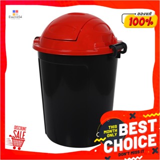 ROUND ถังขยะกลมฝาสวิง ME LIVING DUST 62 ลิตร สีดำฝาแดงROUND DUSTBIN WITH SWING LID ME LIVING DUST 62L BLACK/RED LID